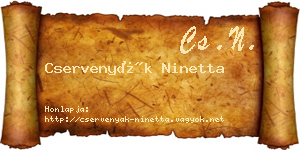 Cservenyák Ninetta névjegykártya